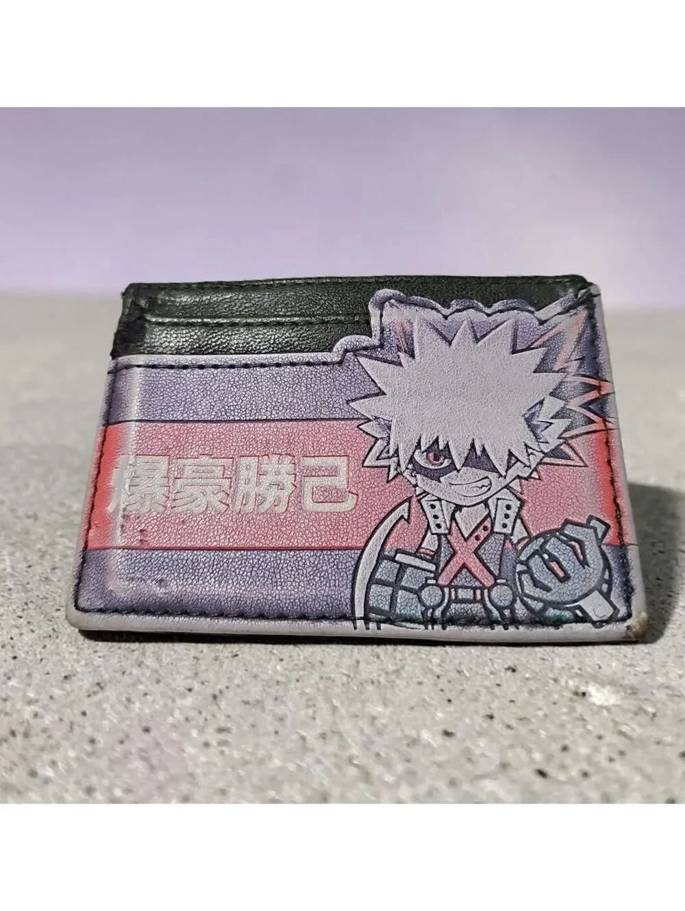 Anime Wallet Card Holder 4x3 – Katsuki Bakugo Design – Heavy Wear – Read